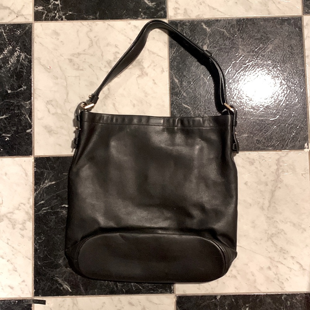 Brian Atwood black leather shoulder bag